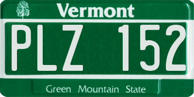 VT license plate PLZ152
