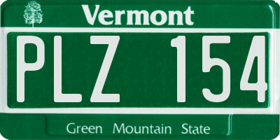 VT license plate PLZ154