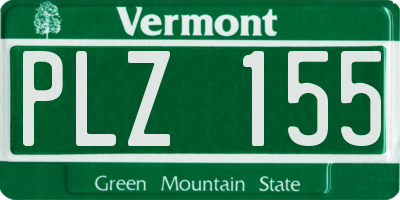 VT license plate PLZ155