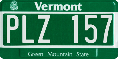 VT license plate PLZ157