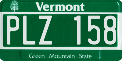 VT license plate PLZ158