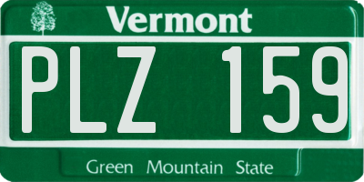 VT license plate PLZ159