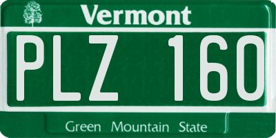 VT license plate PLZ160