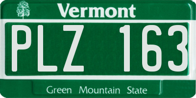 VT license plate PLZ163