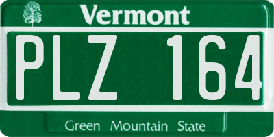 VT license plate PLZ164