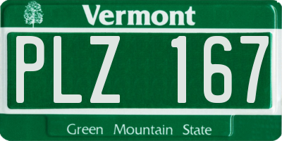 VT license plate PLZ167