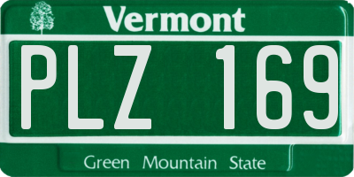 VT license plate PLZ169