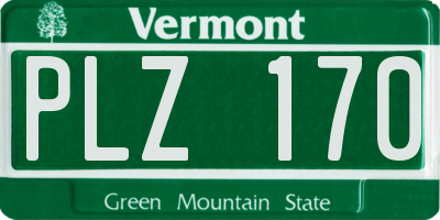 VT license plate PLZ170