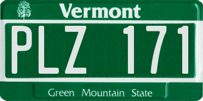 VT license plate PLZ171