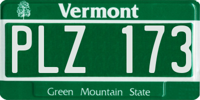 VT license plate PLZ173