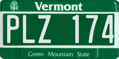 VT license plate PLZ174
