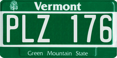 VT license plate PLZ176