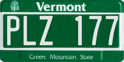 VT license plate PLZ177
