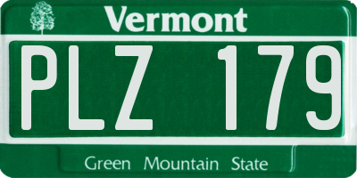 VT license plate PLZ179