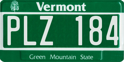 VT license plate PLZ184