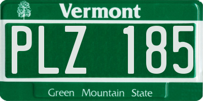 VT license plate PLZ185