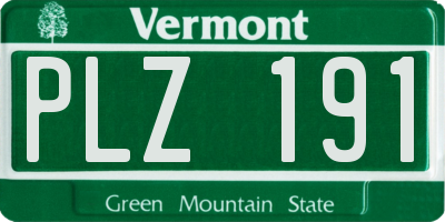 VT license plate PLZ191