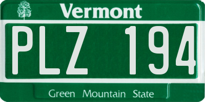 VT license plate PLZ194