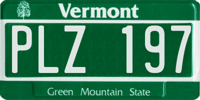 VT license plate PLZ197
