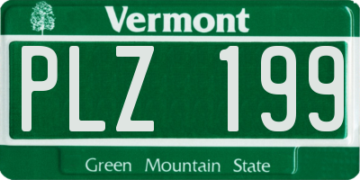 VT license plate PLZ199