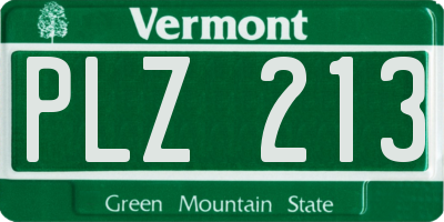 VT license plate PLZ213