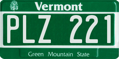 VT license plate PLZ221