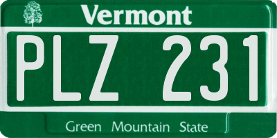 VT license plate PLZ231