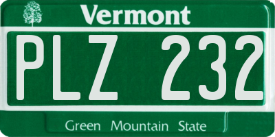 VT license plate PLZ232