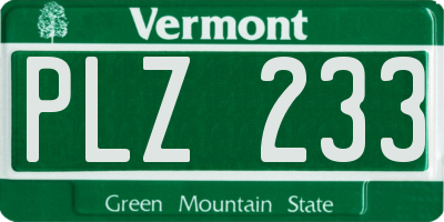 VT license plate PLZ233