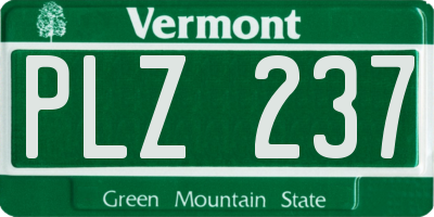 VT license plate PLZ237