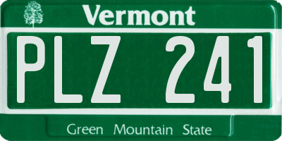VT license plate PLZ241