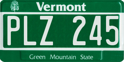 VT license plate PLZ245