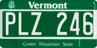 VT license plate PLZ246