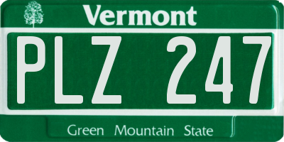 VT license plate PLZ247