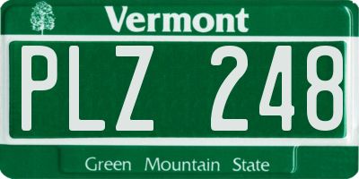 VT license plate PLZ248