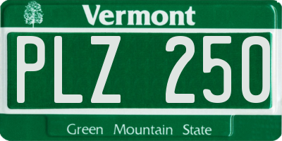 VT license plate PLZ250