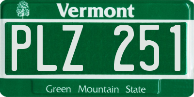 VT license plate PLZ251
