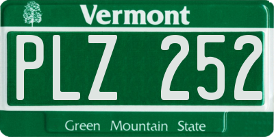 VT license plate PLZ252
