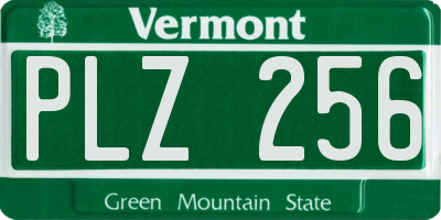 VT license plate PLZ256