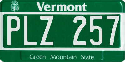 VT license plate PLZ257