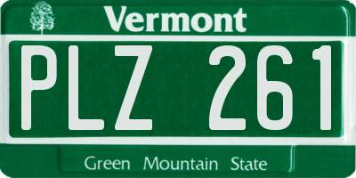 VT license plate PLZ261