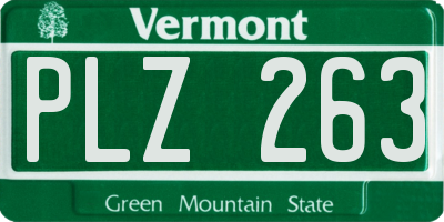 VT license plate PLZ263