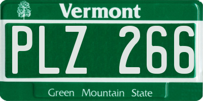 VT license plate PLZ266