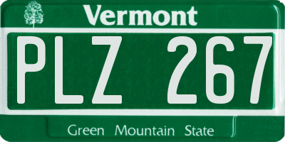 VT license plate PLZ267