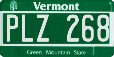 VT license plate PLZ268