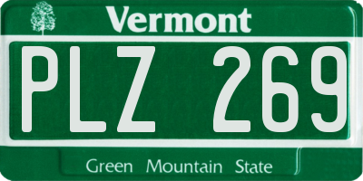 VT license plate PLZ269