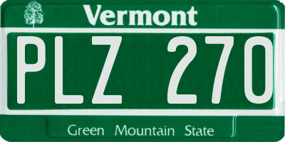 VT license plate PLZ270