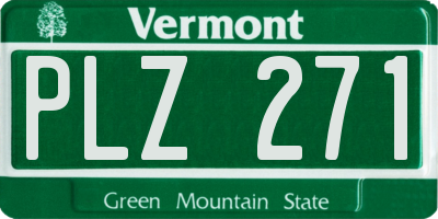 VT license plate PLZ271