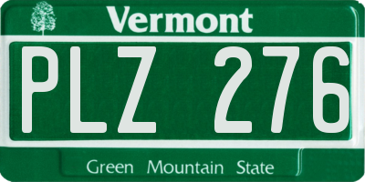 VT license plate PLZ276