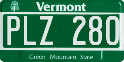 VT license plate PLZ280